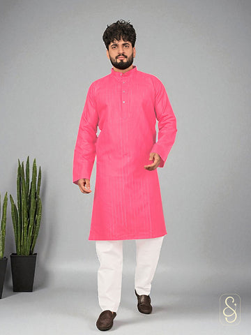 Tomato Red Cotton Kurta