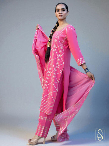 Pink Silk Gotta Work Suit