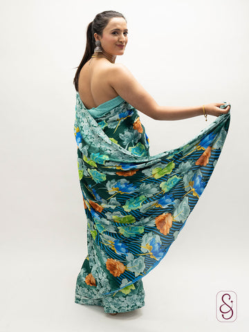 Satin Silk Printed Saree