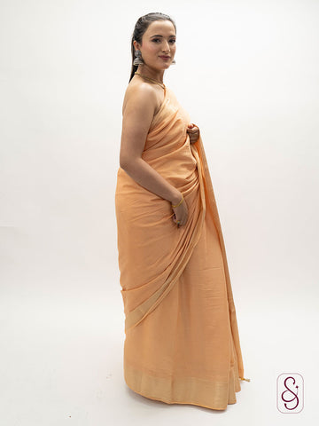 Orange Banarasi georgette saree