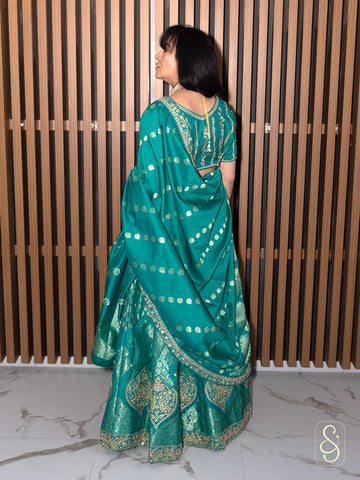 Green Banarasi Lehenga Set