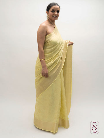 Yellow Banarasi Georgette