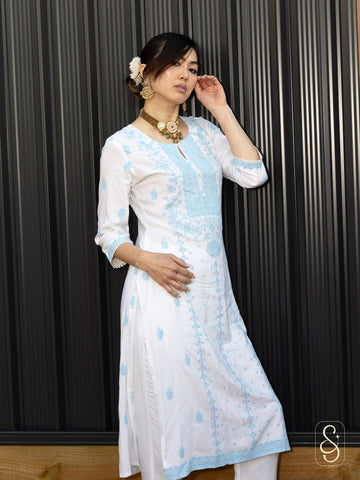 Cotton Shirt with Lace Pants