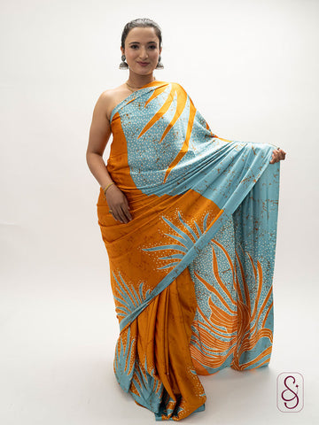Satin Silk Printed Saree