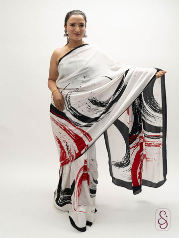 Satin Silk Printed Saree