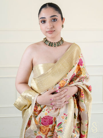Lightweight Printed Tissue Saree