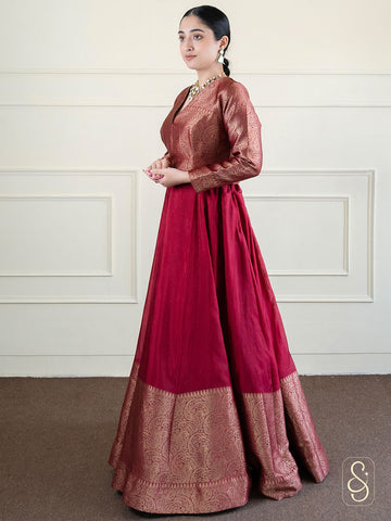 Maroon Skirt and Top Set