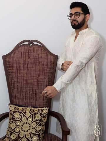 Embroidered Cotton Kurta with Pajama