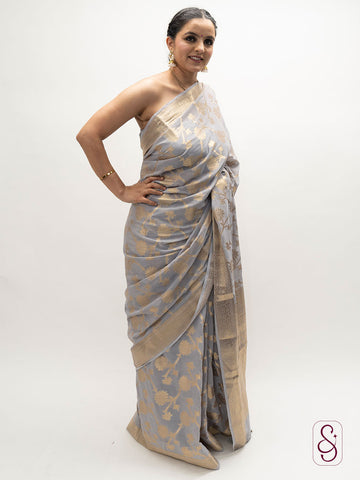Grey Banarasi Georgette