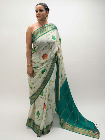 Kanjivaram crepe saree