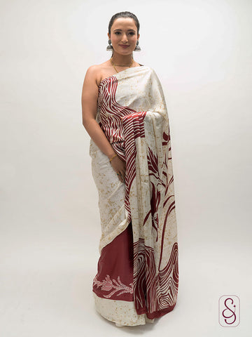 Printed Satin silk saree