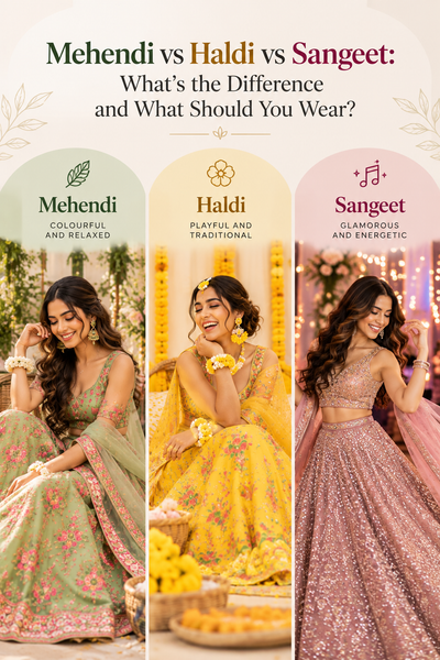 Mehendi vs Haldi vs Sangeet: What's the Difference and What Should You Wear?