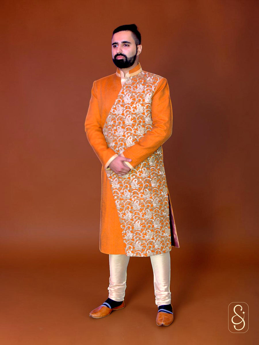 Embroidered Raw Silk Kurta Pajama Set Sydney