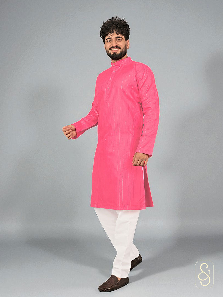 Tomato Red Cotton Kurta