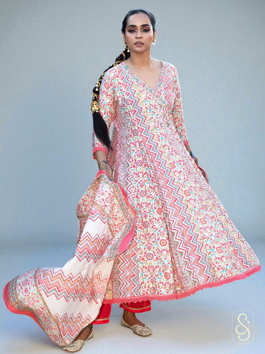 Printed Cotton Anarkali Suit