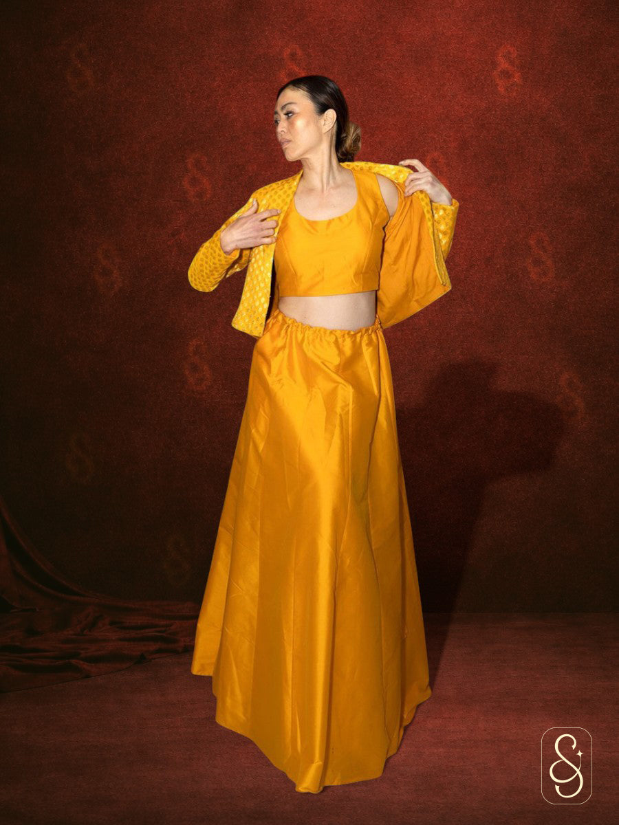 Banarasi Silk Lehenga Set with Jacket