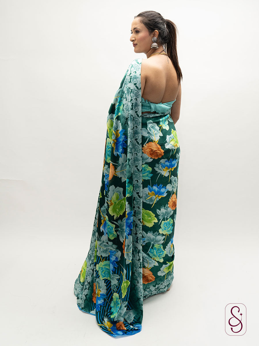 Satin Silk Printed Saree