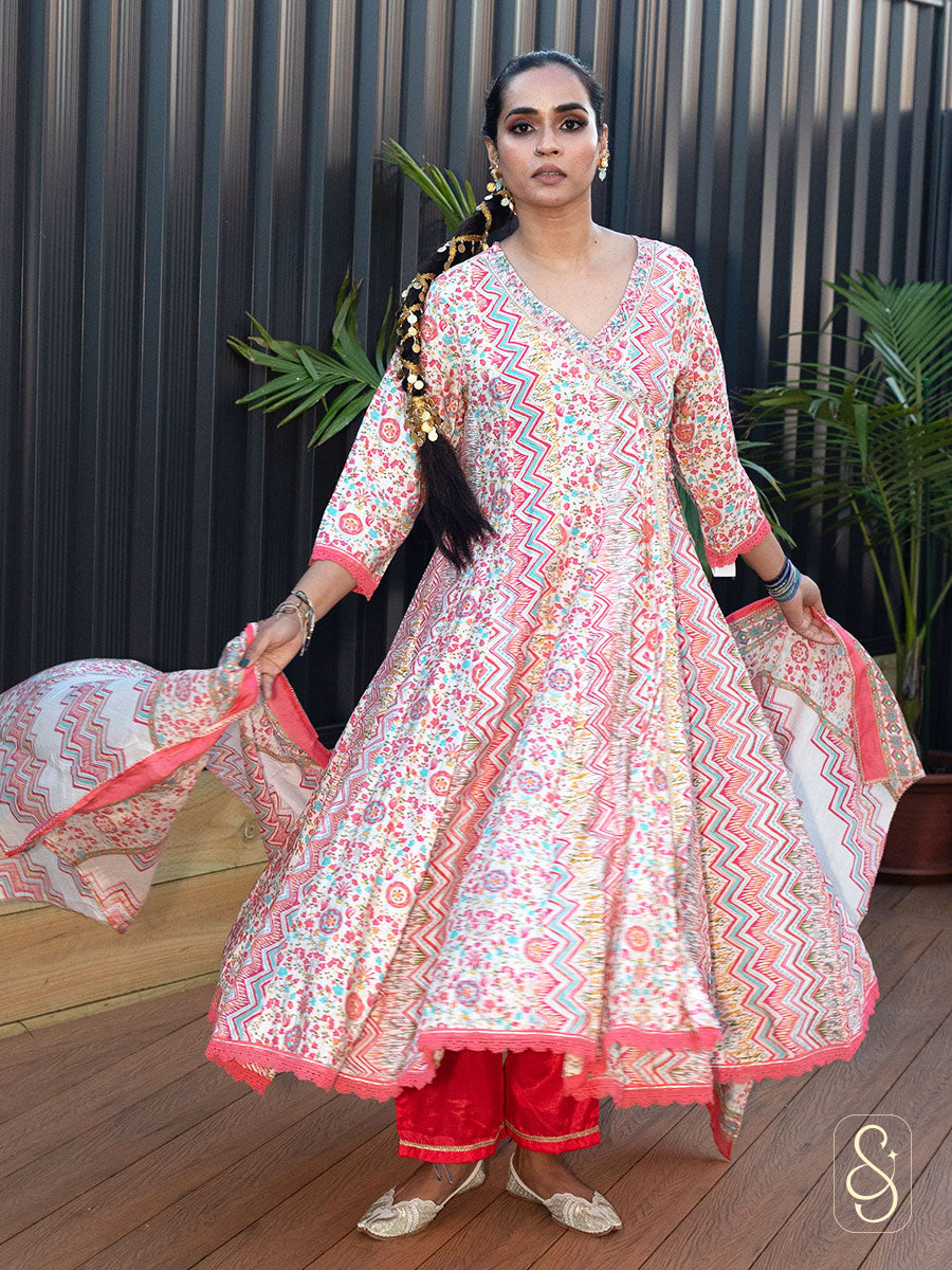 Printed Cotton Anarkali Suit