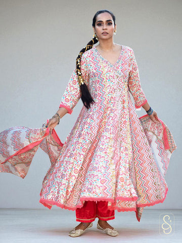 Printed Cotton Anarkali Suit