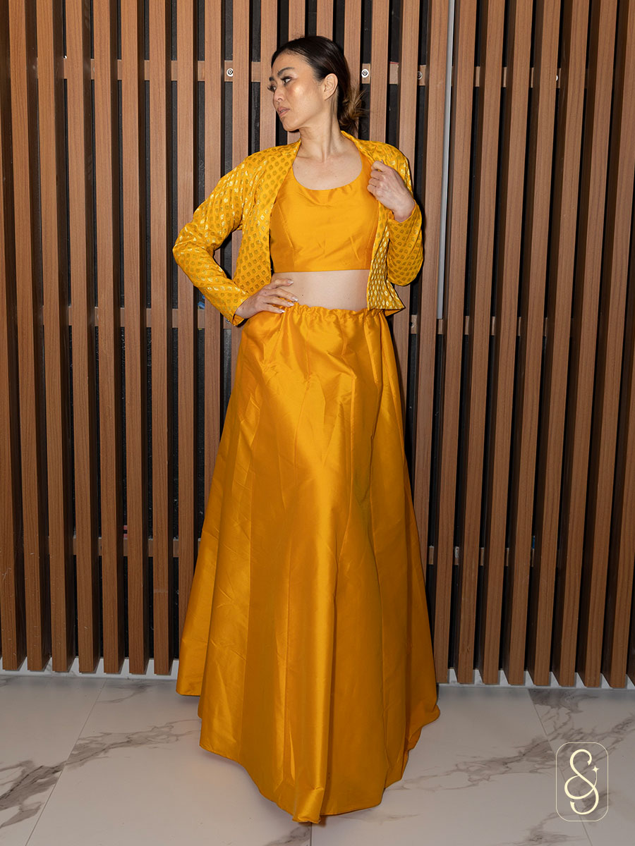 Banarasi Silk Lehenga Set with Jacket