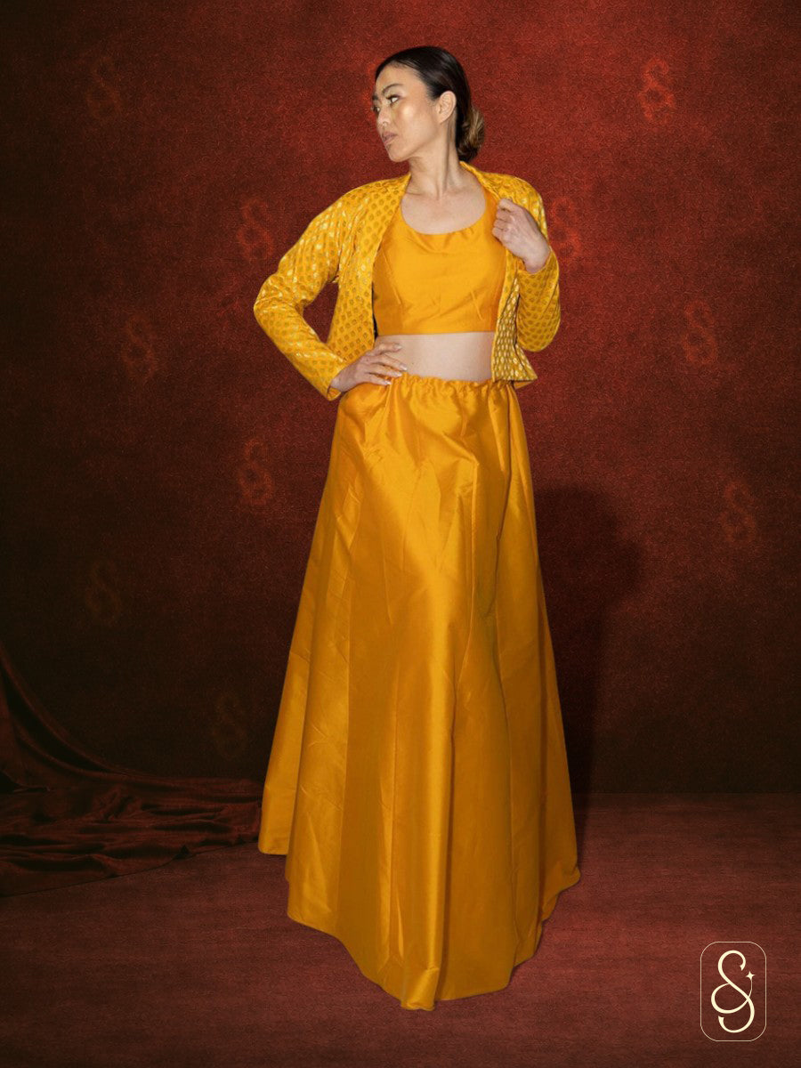 Banarasi Silk Lehenga Set with Jacket