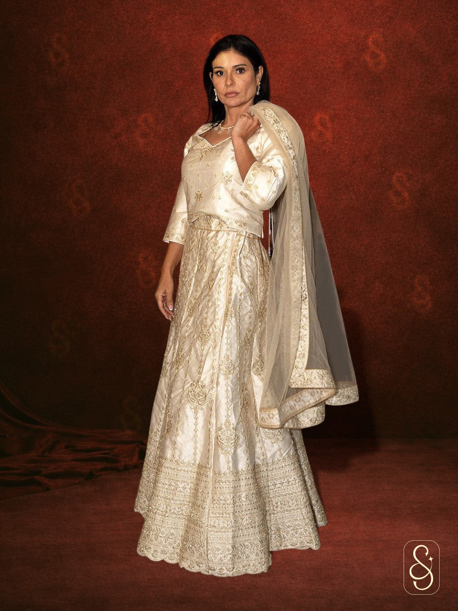 Embroidered Viscose Silk Lehenga Set