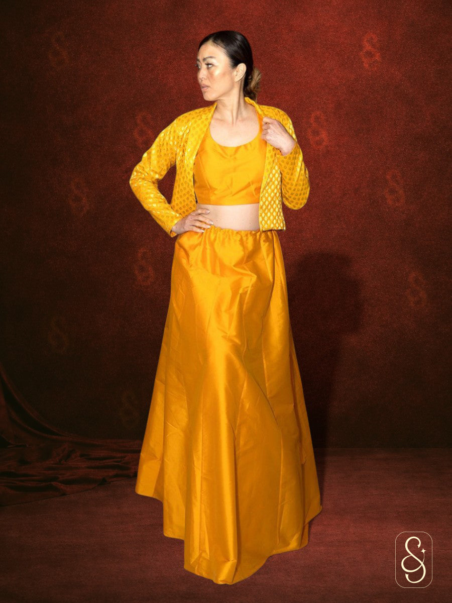 Banarasi Silk Lehenga Set with Jacket