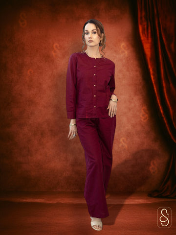 Solid Maroon Co-ord Set