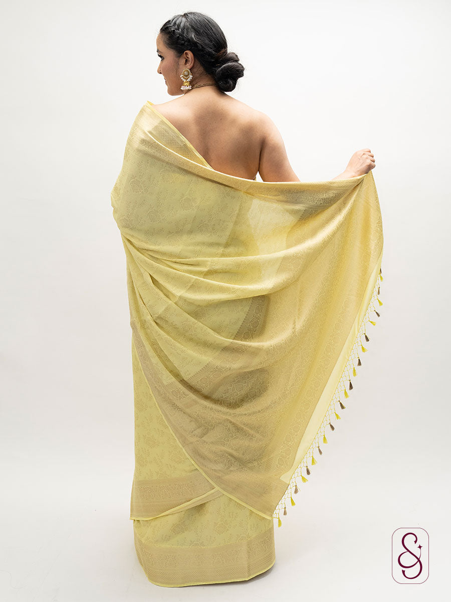Yellow Banarasi Georgette