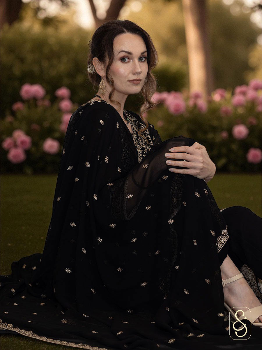 Embroidered Georgette Pant Suit with Dupatta