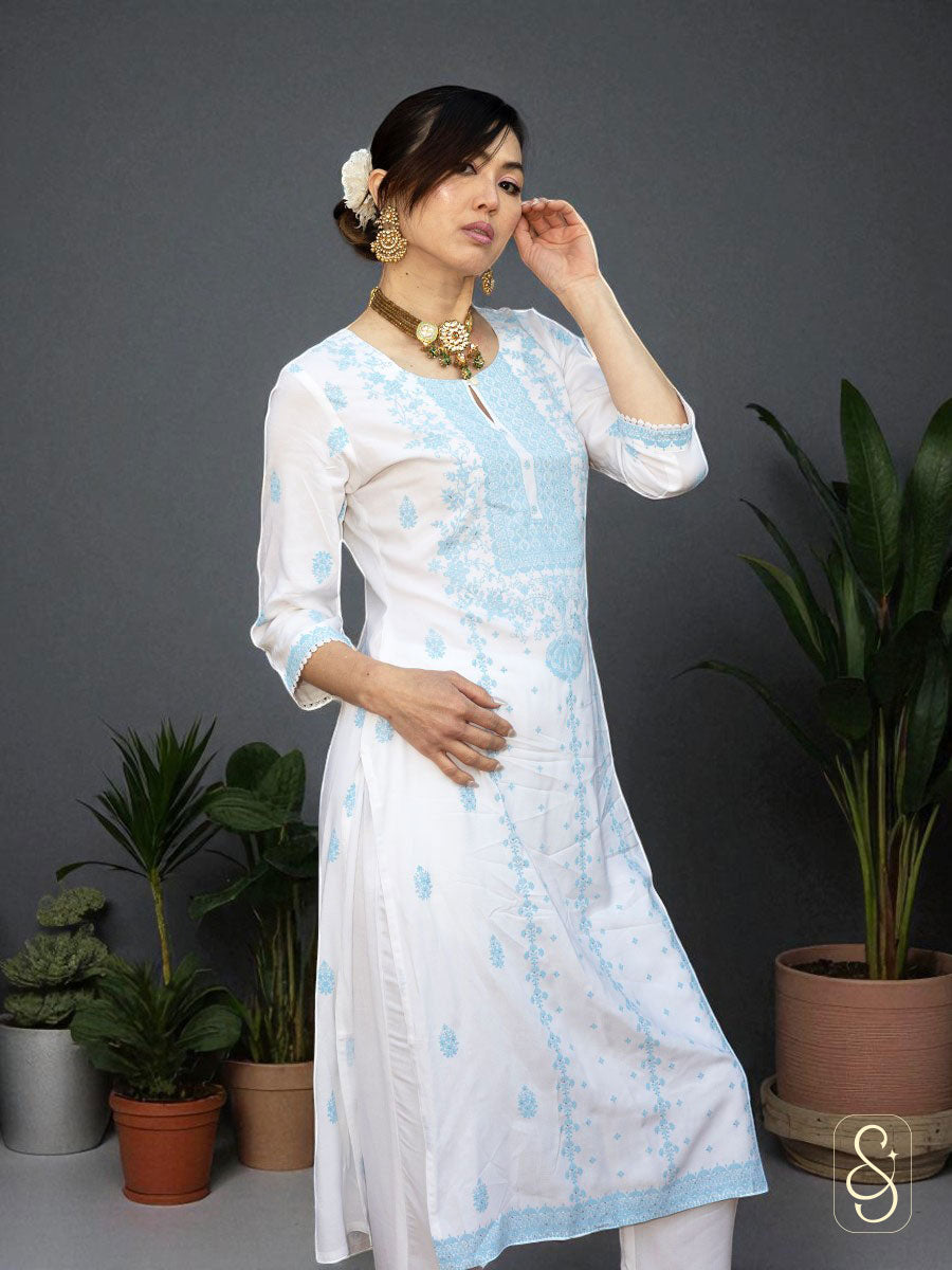 Cotton Shirt with Lace Pants