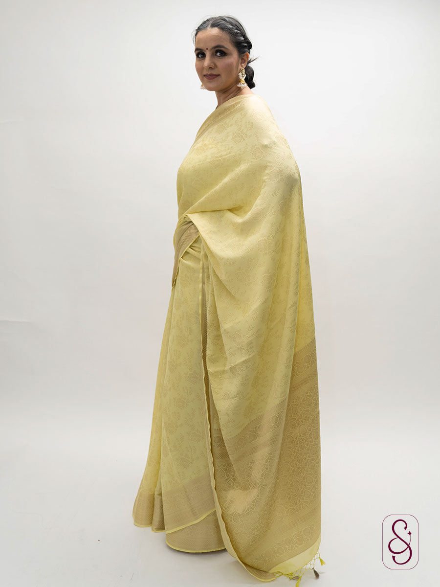 Yellow Banarasi Georgette