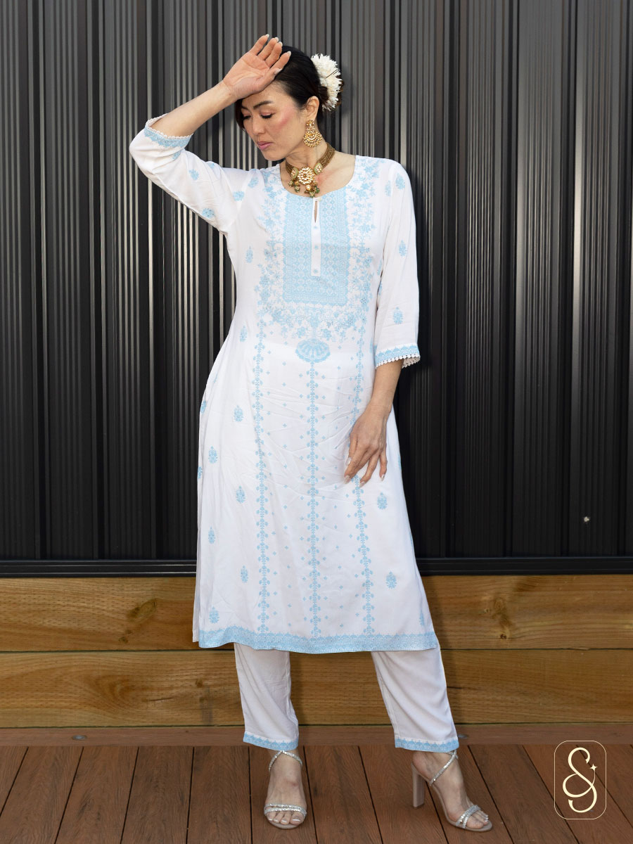 Cotton Shirt with Lace Pants