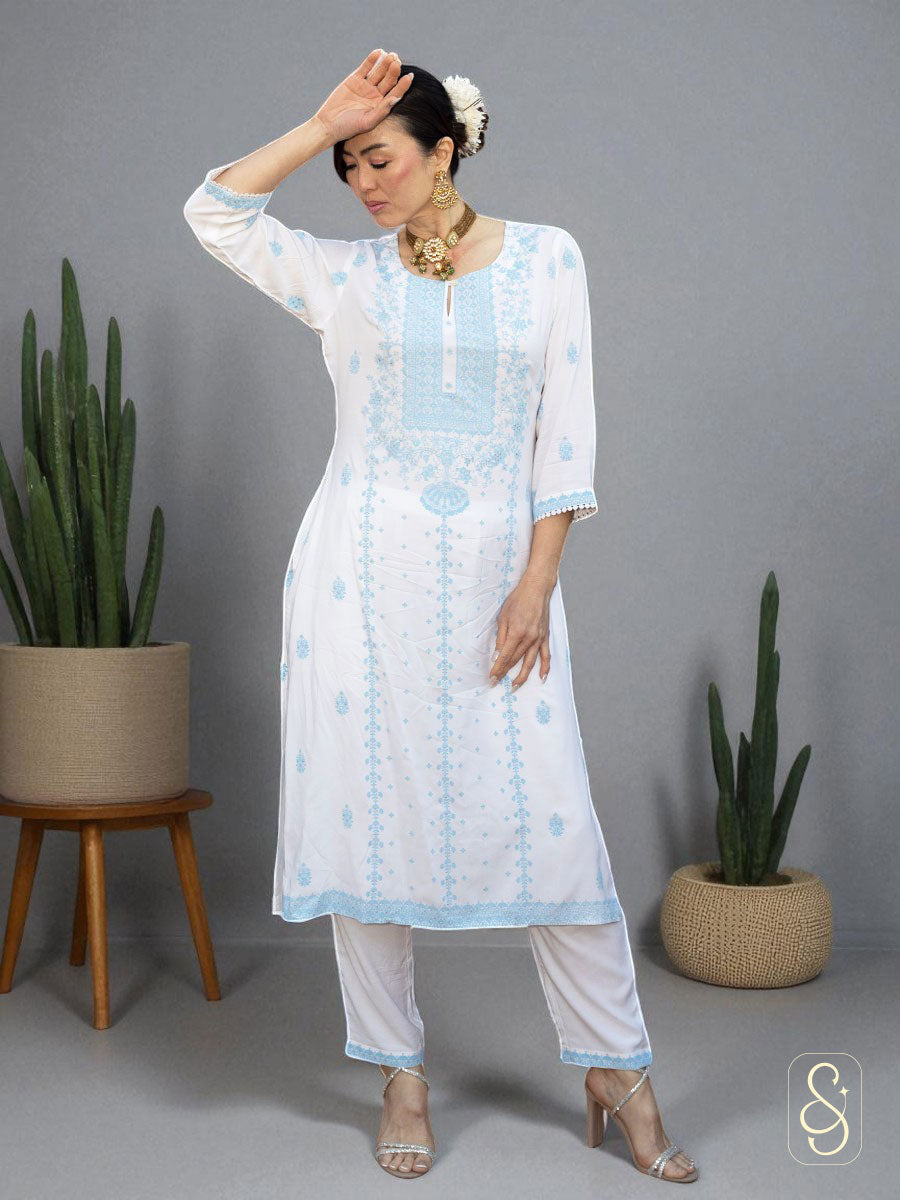 Cotton Shirt with Lace Pants