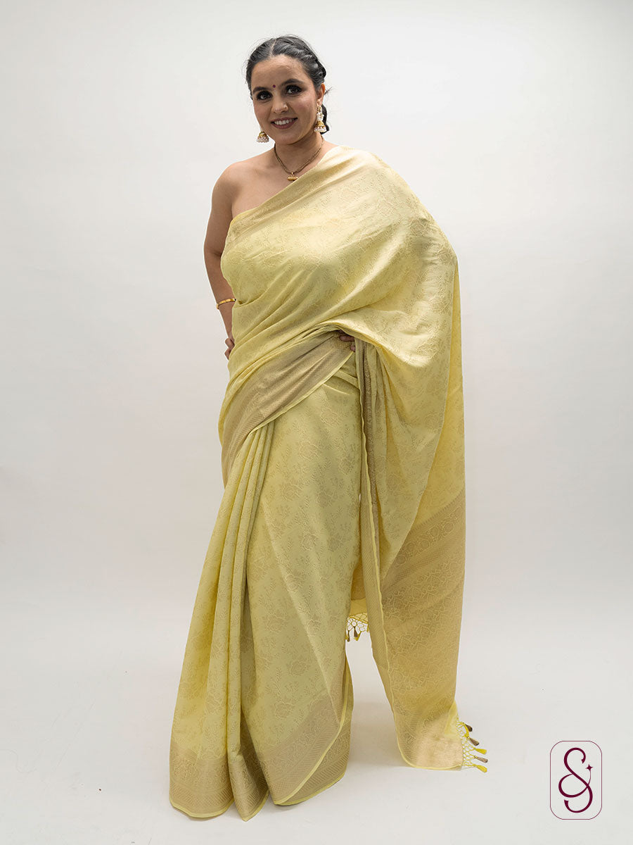 Yellow Banarasi Georgette