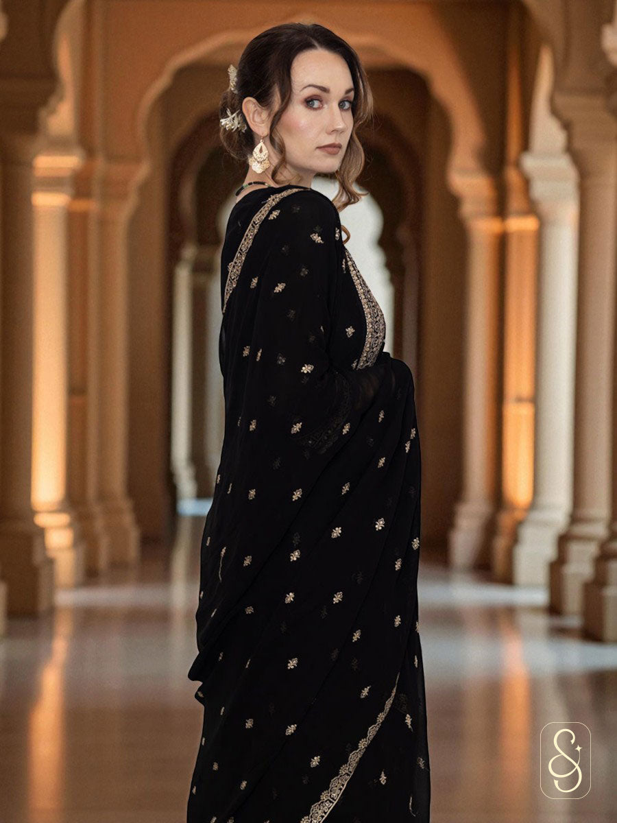 Embroidered Georgette Pant Suit with Dupatta