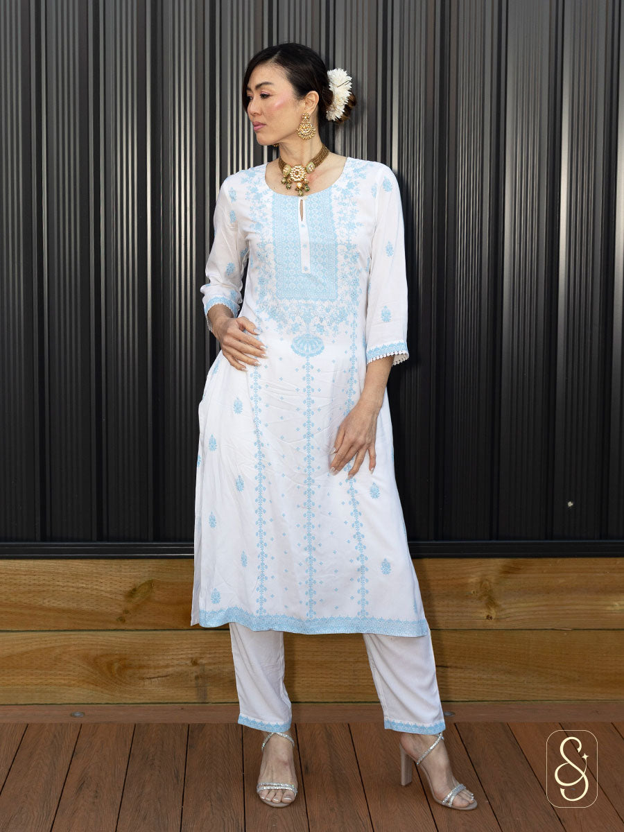 Cotton Shirt with Lace Pants