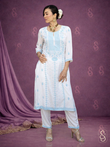 Cotton Shirt with Lace Pants