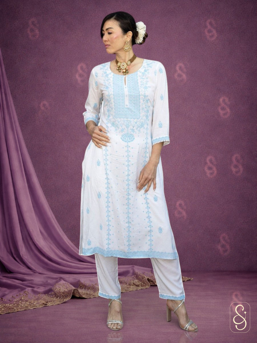 Cotton Shirt with Lace Pants