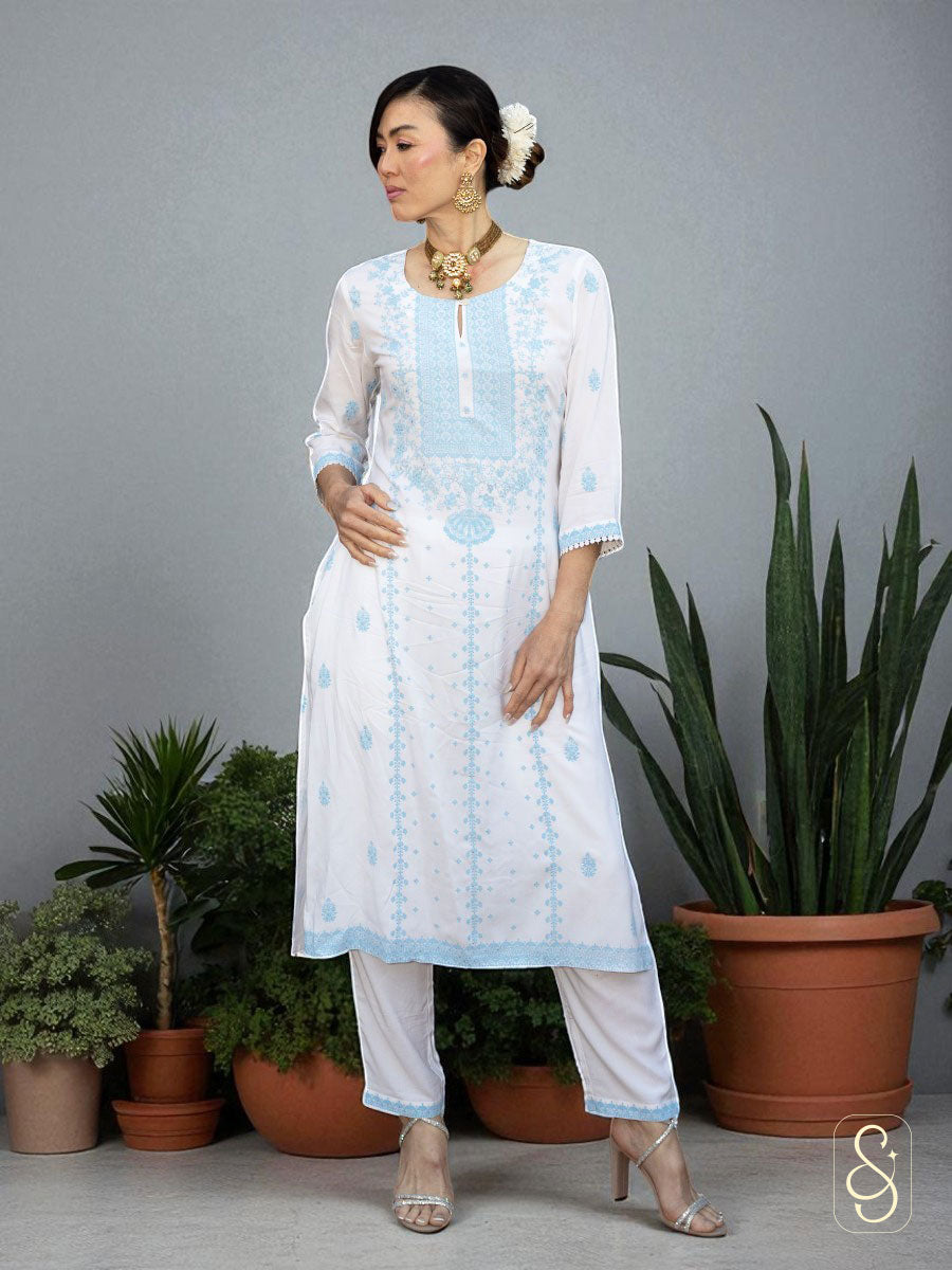 Cotton Shirt with Lace Pants