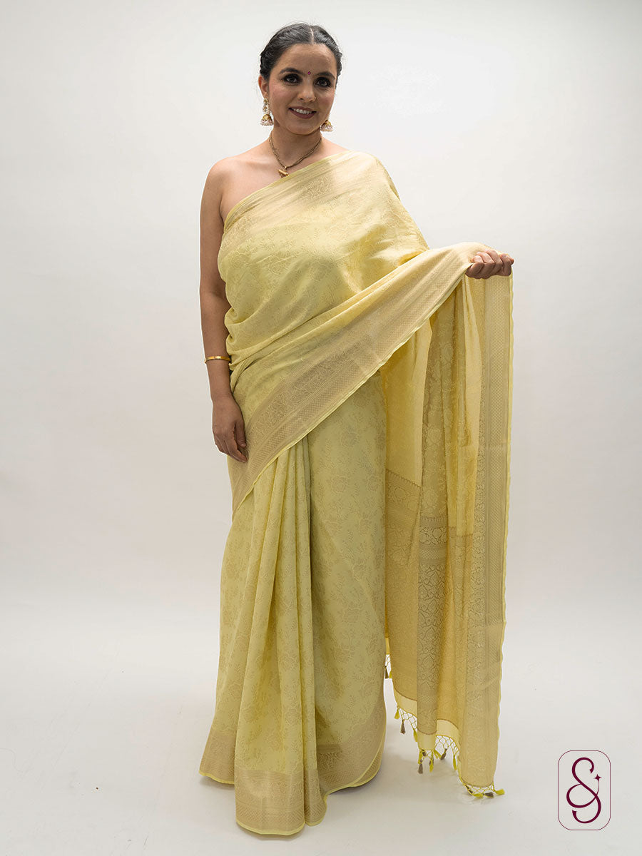 Yellow Banarasi Georgette