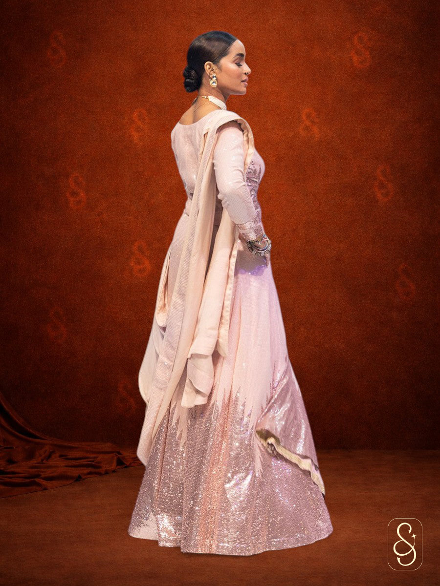 Sequin Work Lehenga and Blouse with Georgette Dupatta