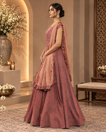 Lurex Crush tissue with chinin dupatta