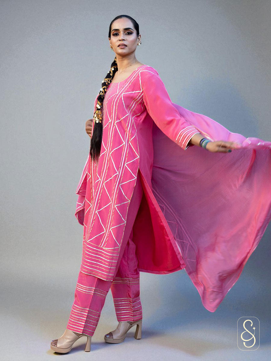Pink Silk Gotta Work Suit