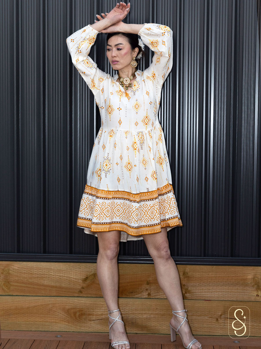 Elegant Cotton Printed Dress