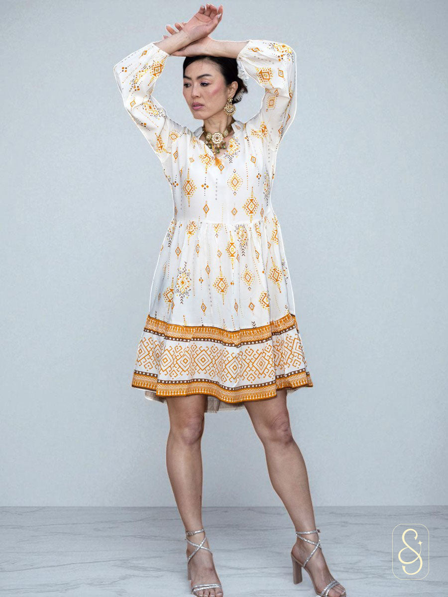 Elegant Cotton Printed Dress