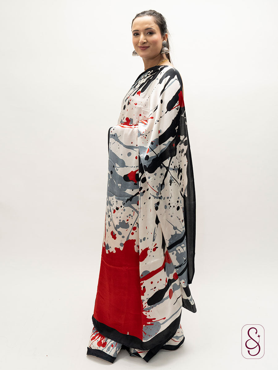 Satin Silk Printed Saree