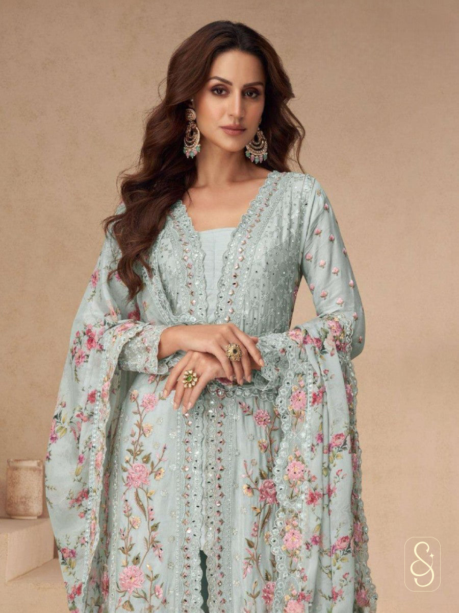 Elegant Chinon Silk Suit