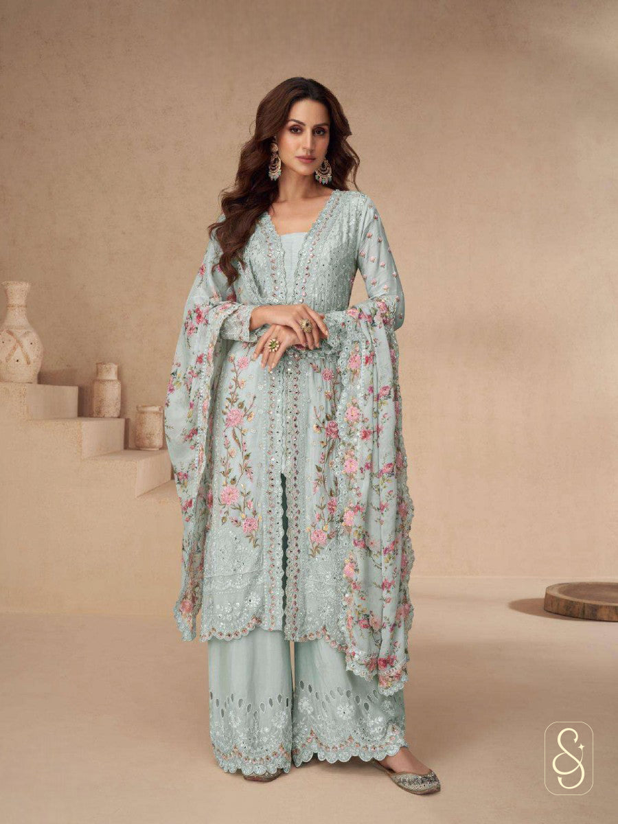 Elegant Chinon Silk Suit
