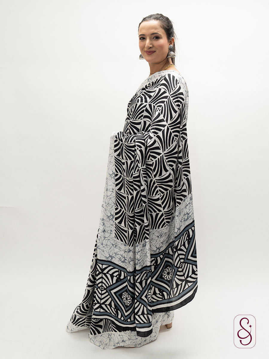 Satin Silk Printed Saree